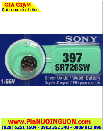 Sony SR726SW _Pin 397; Pin đồng hồ 1.55v Silver Oxide Sony SR726SW _Pin 397